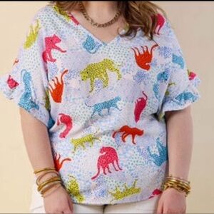 Entro Multicolor Animal Print Blouse